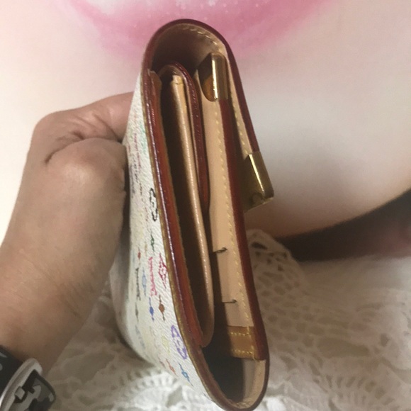 Louis Vuitton multicolor trifold long wallet white - Picture 2 of 8
